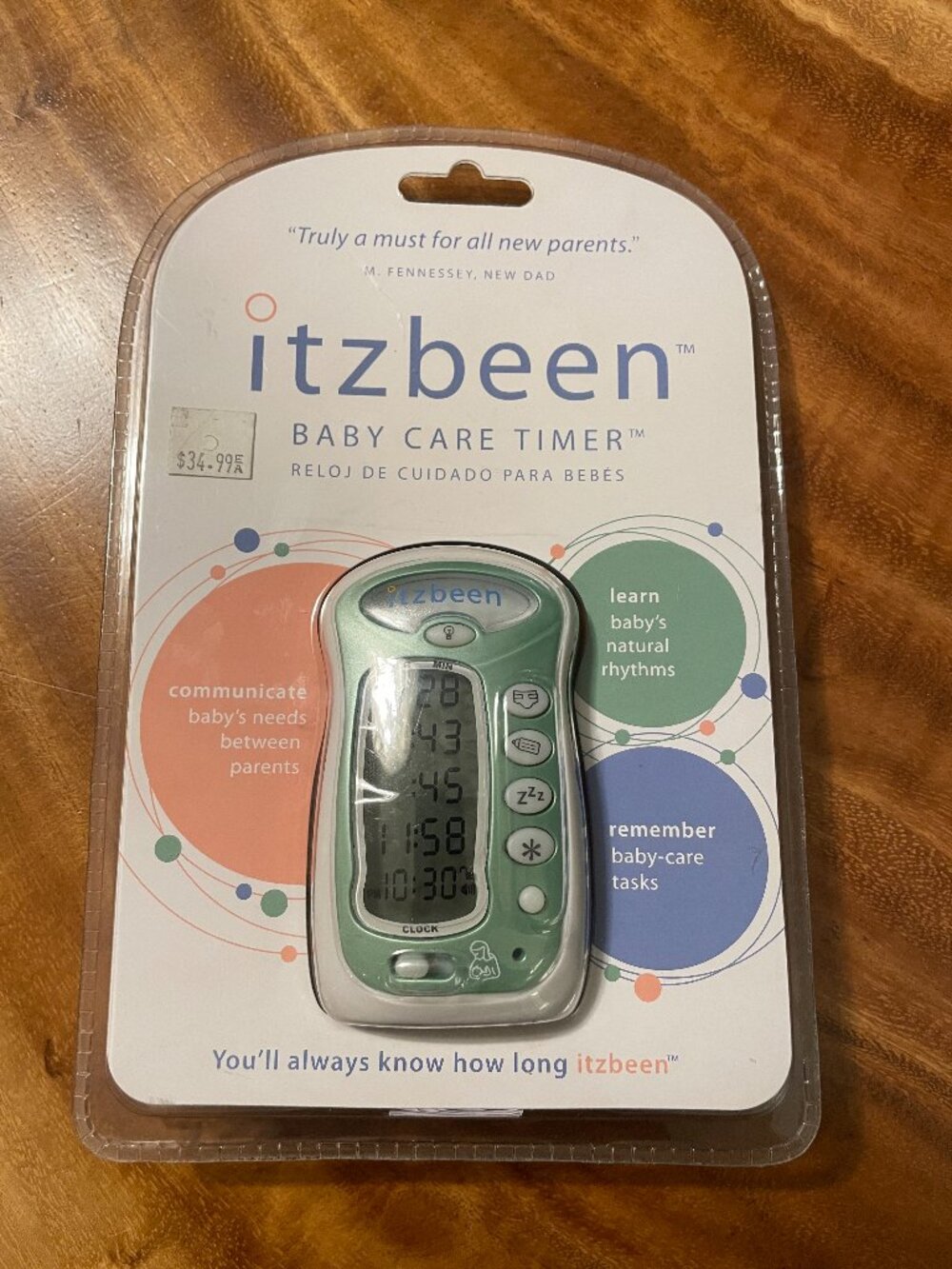 Itzbeen Baby Care Timer WD68 New Sealed Infant Feeding Sleep Tracker Green